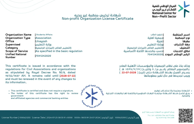 جهة الترخيص